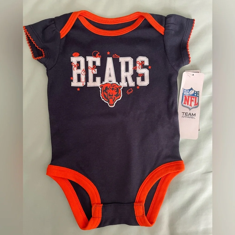 NWT NFL Chicago Bears Navy Blue Baby Onesie Size 3-6 Months